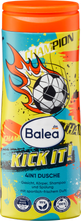 Balea -ს საბავშვო შხაპის გელი და შამპუნი Kick it! 4-1-ში, 300 მლ