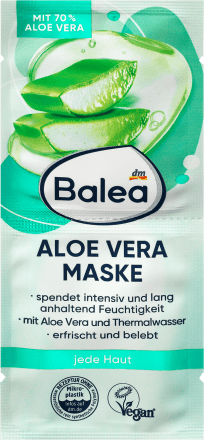 Balea -ს სახის ნიღაბი ალოე ვერას შემადგენლობით - Aloe Vera 2 x 8 მლ