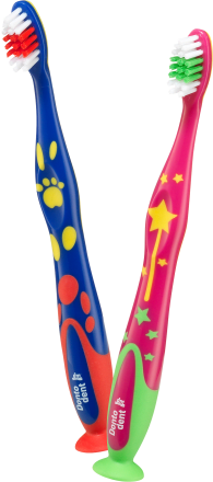 Dentodent -ის საბავშვო კბილის ჯაგრისი 0-დან 3 წლამდე. პირველი კბილებისთვის