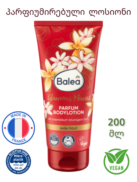 Balea -ს პარფიუმირებული ტანის ლოსიონი Parfum Bodylotion Glamorous Moment