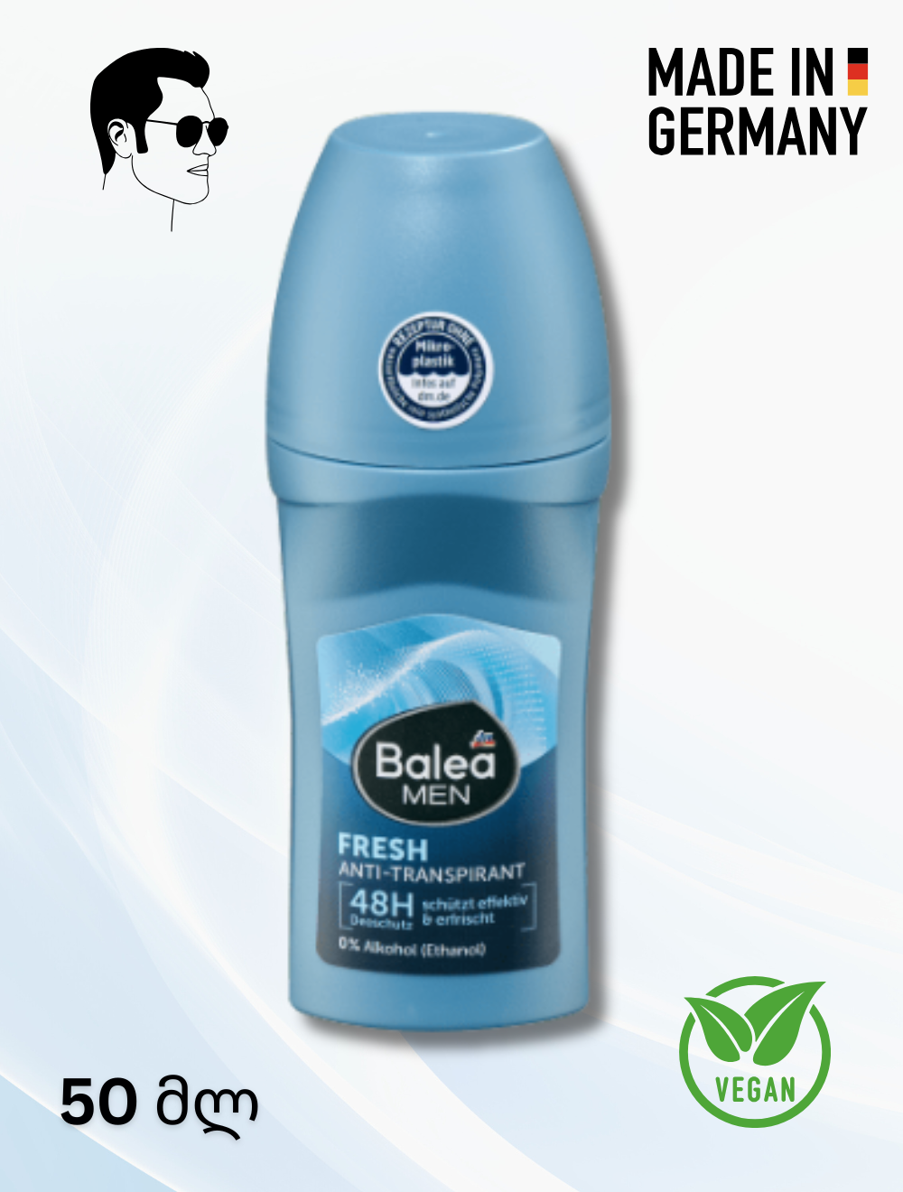 ბურთულიანი დეოდორანტი Balea - Fresh, 50 მლ