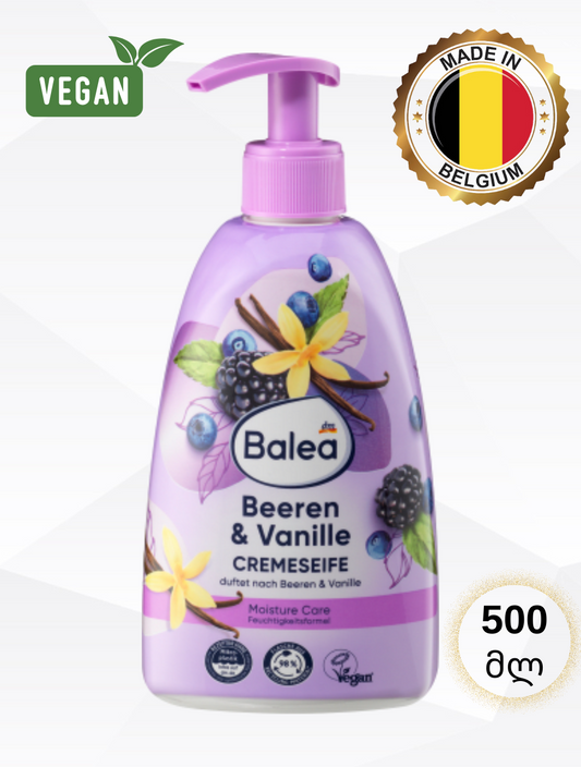 Balea -ს თხევადი კრემ-საპონი Beeren & Vanille, 500 მლ.