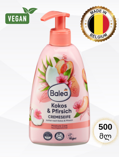 Balea -ს თხევადი კრემ-საპონი Pfirsich & Kokos, 500 მლ.