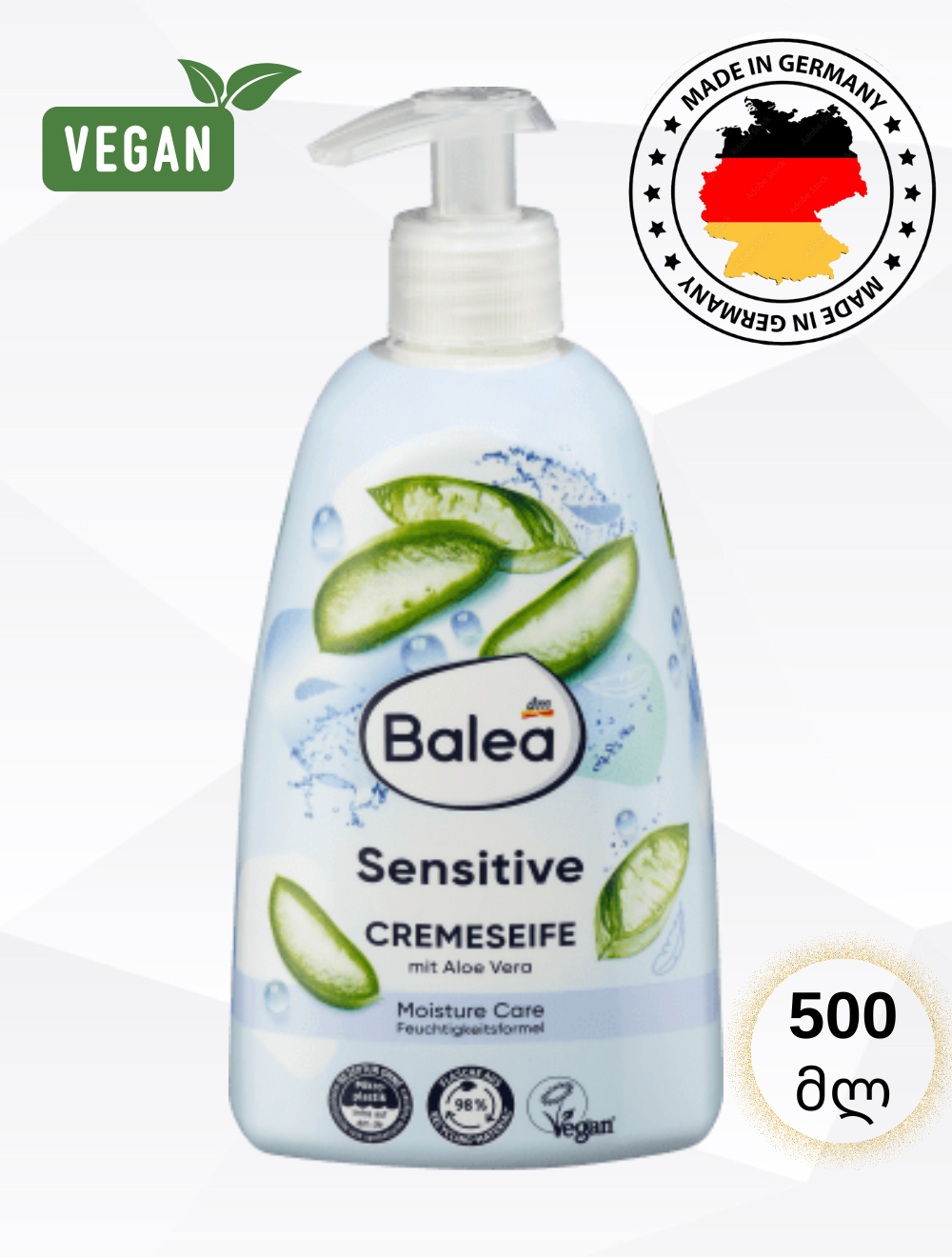 Balea -ს თხევადი კრემ-საპონი Sensitive, 500 მლ.