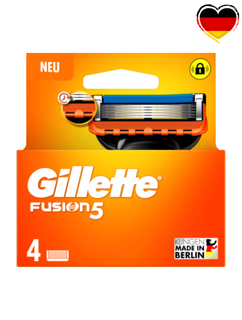 Gillette Fusion 5 ბერლინში დამზადებული Made in Berlin საუკეთესო ხარისხის პირები