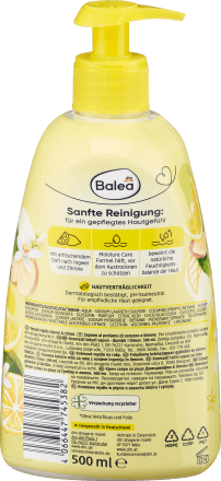Balea -ს თხევადი კრემ-საპონი Ginger & Lemon, 500 მლ.