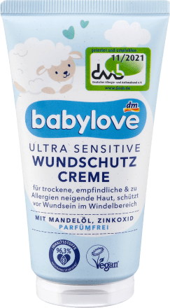 Babylove -ს საბავშვო ულტრა სენსიტიური დამცავი კრემი Ultra sensitive  75 მლ.