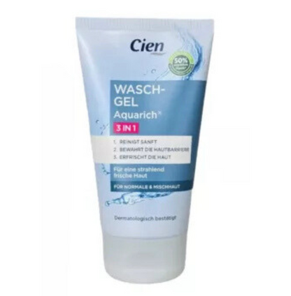 Cien -ის სახის დასაბანი გელი 150 მლ.  3-1-ში  Cien Wasch-Gel Aquarich