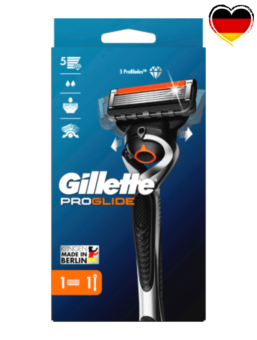 Gillette ProGlide ბერლინში დამზადებული Made in Berlin საუკეთესო ხარისხის პირით